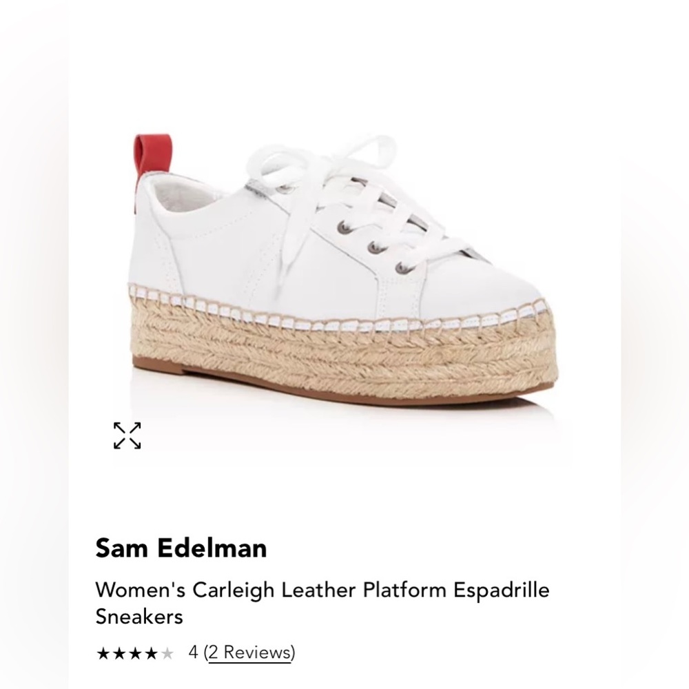 Sam Edelman Carleigh Leather Platform Espadrille Sneakers Size 6